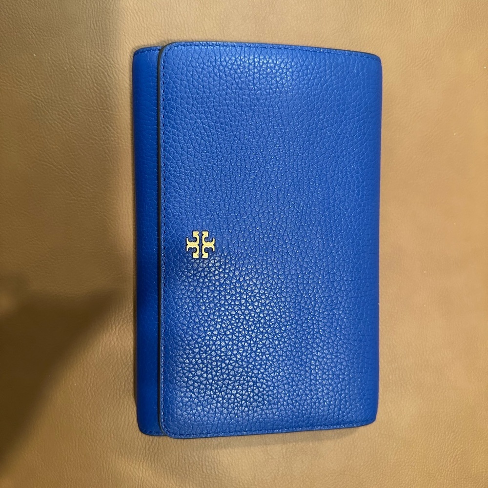Tory Burch Royal Blue Textured Wallet